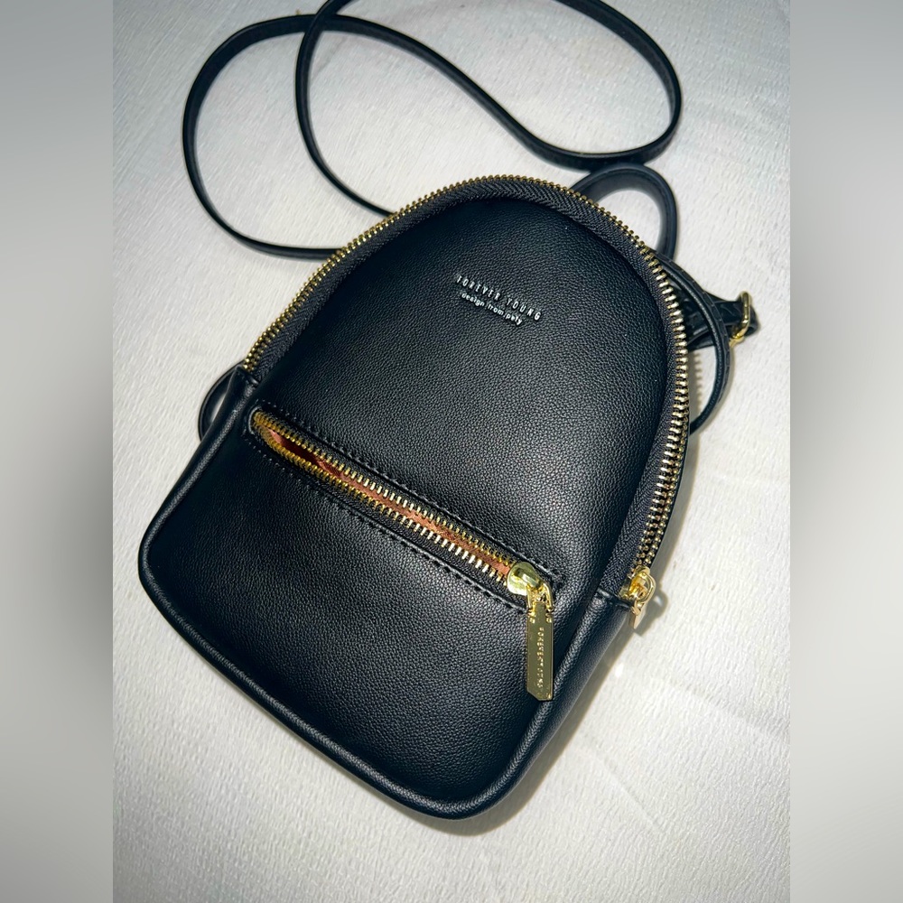 Cute Black Mini Backpack With Adjustable Straps - image 1